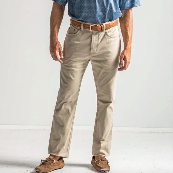 ONWARD RESERVE 'Flex 5-Pocket Stretch' Mens Chino Pants Tan Khaki - Size 35/32 - Picture 7 of 15